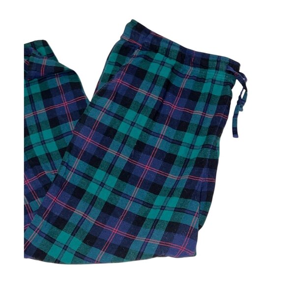 Green & Navy Plaid Cotton Lounge Pants With Drawstring & Pockets Sz XXXL Mens - Picture 3 of 9